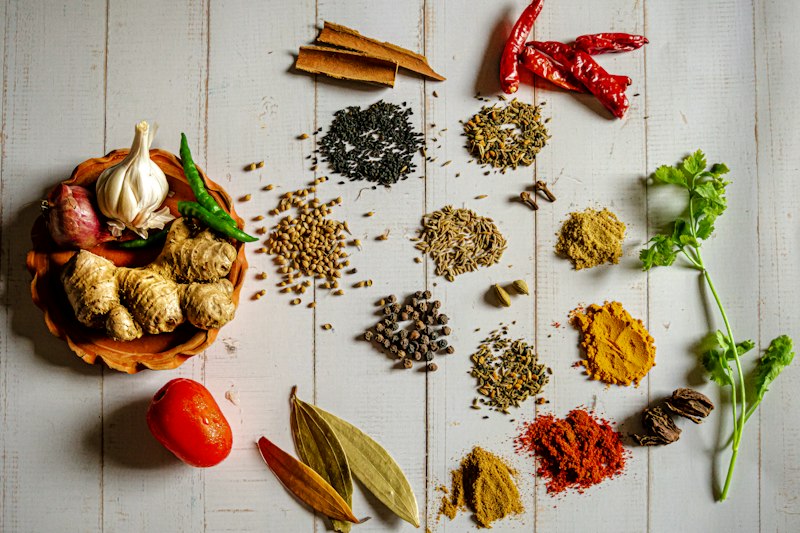 Mustard oil, pure ghee, and aromatic Indian spices